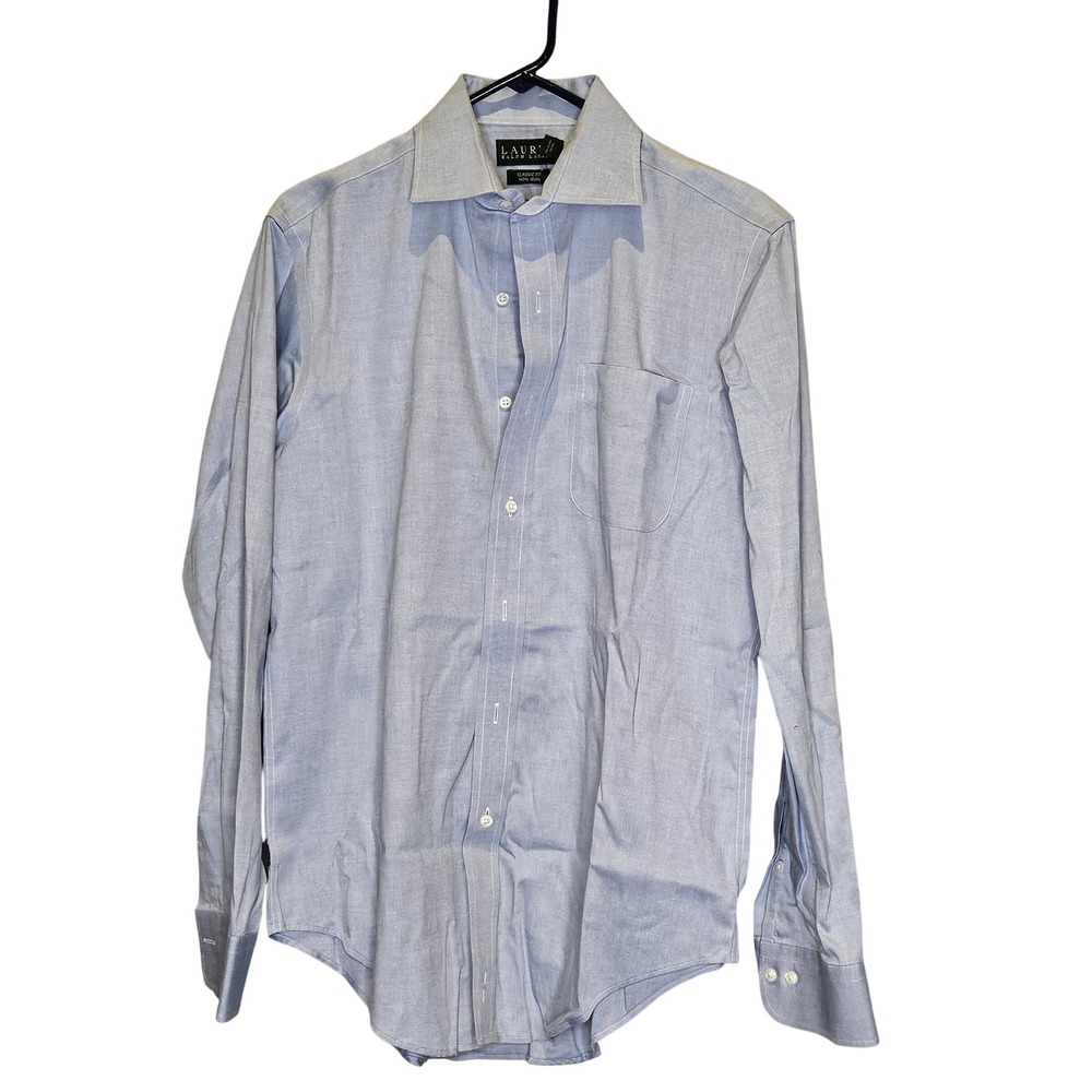 Lauren Ralph Lauren Men‎ Classic Fit Blue Dress Shirt 15 34/35 Business Casual